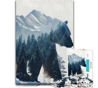 Vivid Jigsaw Puzzle for Adults, Polar Bear Double Exposure, 500 PCS