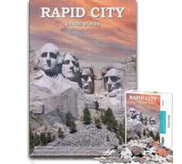 Vivid Jigsaw Puzzle for Adults, RAPID CITY TRAVEL POSTER, 500 PCS