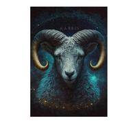 Vivid Jigsaw Puzzle for Adults, Zodiac Ram Art Print, 300 PCS
