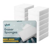 Vivid Magic Eraser Sponge 12 Pack, Melamine Sponge for Cleaning Walls, Scuffs, Grime and Limescale, Cut to Size, Kitchen and Dish Use, No Detergent Needed