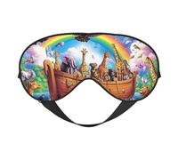 Vivid Noah's Ark Print Sleep Mask with Adjustable Strap, Comfortable Eye Cover for Travel, Yoga, Napping, Sleeping & Relaxation