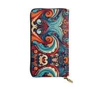 Vivid Patterns Printed leather wallet, 7.5 x 4.1-inch long credit card holder, portable travel cash wallet