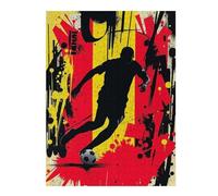 Vivid Picture Puzzle for Adults, Belgium Soccer Player Silhouette Art, 500 PCS
