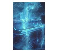 Vivid Picture Puzzle for Adults, Cosmic Blue Grand Piano, 1000 PCS