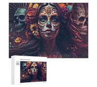 Vivid Picture Puzzle for Adults, Da De Los Muertos Fiesta, 300 PCS