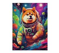 Vivid Picture Puzzle for Adults, Space Dog Astronaut Art-34, 500 PCS