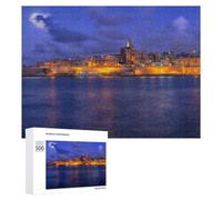 Vivid Picture Puzzle for Adults, Valletta in Malta by Night, 500 PCS