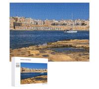 Vivid Picture Puzzle for Adults, Valletta Skyline in Malta, 500 PCS