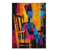 Vivid Picture Puzzle for Adults, Whistler’s Mother Reimagined - Geometric Abstract Expressionism, 500 PCS