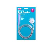 Vivid Plumbers Drain Sink Snake 1m with Fixed Plastic Brush, Pipe Cleaning Spiral Tool with Rubber Coating, Plumbing Snake, Drain Auger Ideal for Removing Hair and Dirt, Drain Cleaner.