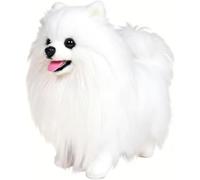 Vivid Pomeranian stuffed animals -13.8-inch realistic plush toy, suitable for soft and cute little dog companions for ladies and dog lovers - home decoration and warm birthday gifts (White)