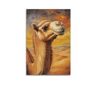 Vivid Portrait of Desert Camel Under Dramatic Sky Decorative Painting Canvas Wall Posters And Modern Family Bedroom Decor 16x24inch(40x60cm)