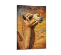 Vivid Portrait of Desert Camel Under Dramatic Sky Decorative Painting Canvas Wall Posters And Modern Family Bedroom Decor 08x12inch(20x30cm)