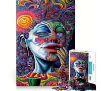 Vivid Psychedelic Dreams - Surreal Abstract Portrait Jigsaw Puzzles 1000 Cognitive Skill Toy Smooth Burr Free Surface Relaxing Indoor Group Activity (50x75cm)
