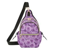 Vivid Purple Floral Elegant Flowers One Shoulder Bag Sling Bag for Gift for her