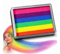 Vivid Rainbow Face and Body Paint, 6-Colour Water-Activated Palette | One stroke creates rainbow wings, flowers and bold gradients for Halloween, cosplay and year-round creative looks
