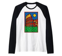 Vivid Rome Colosseum Ancient Landmark Art Raglan Baseball Tee