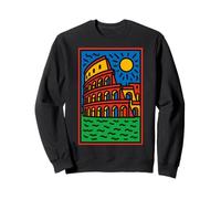 Vivid Rome Colosseum Ancient Landmark Art Sweatshirt