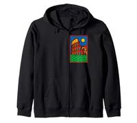 Vivid Rome Colosseum Ancient Landmark Art Zip Hoodie