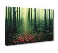 Vivid Spring Forest Canvas Print | Gallery Wrapped 30mm Frame Wall Art | 30x20 inches | Ready to Hang | Contemporary Landscape Picture | Living Room Bedroom Lounge Office