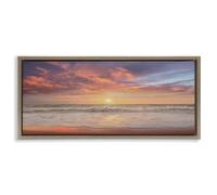 Vivid Sunset Ocean Horizon, 13 x 30 Inch Canvas in Floater Frame