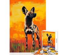 Vivid Wild Dog Art Jigsaw Puzzles 1000 Piece for Adults Enhance Focus for Better Performance Quiet Soothing Playtime Fun (38x52cm)