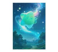 Vivid Wooden Jigsaw Puzzle for Adults, Cute Star in Polar Lights, 300 PCS