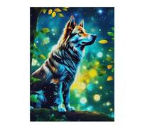 Vivid Wooden Jigsaw Puzzle for Adults, Magic Realism Dog, 500 PCS
