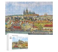 Vivid Wooden Jigsaw Puzzle for Adults, Prague Castle Panorama, 300 PCS
