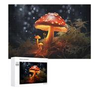Vivid Wooden Jigsaw Puzzle for Adults, Red Cap Mushroom, 1000 PCS