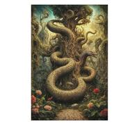 Vivid Wooden Jigsaw Puzzle for Adults, Serpent Tree Guardian in Eden Garden, 1000 PCS