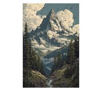 Vivid Wooden Jigsaw Puzzle for Adults, Snow-Capped Mountain Peaks, 1000 PCS