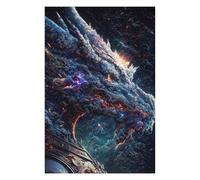 Vivid Wooden Jigsaw Puzzle for Adults, The Blue Old Space Dragon, 1000 PCS