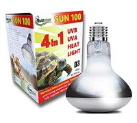 VIVIDARIUM 100 WATT D3 BASKING LAMP, UVB UVA Heat Light, Combi Bulb, Tortoise Reptile