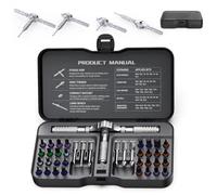 ViviDreamore 40-in-1 Ratchet Screwdriver Set, Magnetic Precision Bit Kit | S2 Free Combination Mini Steel Bits, Portable Professional Repair Tool for Switch, PS5, Xbox, MacBook, iPhone, Watch, Glasses