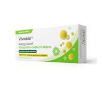 Vividrin Allergy Relief Tablets - Cetirizine Antihistamine Tablets 10mg x 30 Tablets, Effective Relief for Hayfever, Sore & Itchy Eyes, Pet and Skin Allergies, Suitable for Adults and Kids 6+