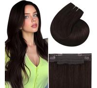 Vivien 20 Inch Wire Hair Extensions Darkest Brown Secret Hair Extensions Real Human Hair One Piece Invisible Wire Hair Extensions Remy Human Hair Brown #2 100g