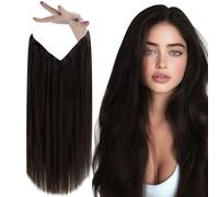 Vivien Brown Wire Hair Extensions Darkest Brown Secret Wire Human Hair Extensions One Piece Fishing Line Hair Extensions Real Human Hair Straight 80g #2 16 Inch