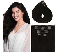 Vivien Clip in Extensions Human Hair 18 Inch Dark Brown Double Weft Invisible Hair Extensions Clip ins Brown Full Head 7Pcs 120g #2