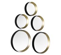 Vivien Decorative Wall Mirror 5 Pieces with Round Frame in Black and Gold