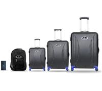 Vivien Kondor London Travel Smart Black Hardshell Luggage Bags (Power Bank + Rucksack + Small Cabin Size + Medium + Large Suitcase)