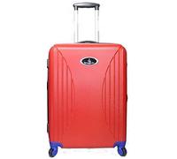 Vivien Kondor Travel Smart ABS Hard Shell Travel Trolley Luggage Suitcase with TSA Lock Weight Scale and USB Charging Port (Red, Medium Suitcase)