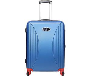 Vivien Kondor Travel Smart ABS Hard Shell Travel Trolley Luggage Suitcase with TSA Lock Weight Scale and USB Charging Port (Blue, Small (Cabin) Suitcase)
