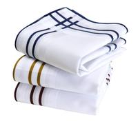 Vivienne and Merlin Mouchoirs Fabric Men Premium 100% Cotton Shaggy - 45cm x 45cm - 3 Pieces - Model A19