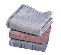Vivienne and Merlin Mouchoirs Fabric Men Premium 100% Cotton Shaggy - 45cm x 45cm - 3 Pieces - Model V12019