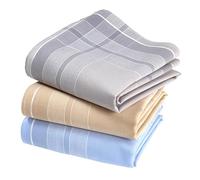 Vivienne and Merlin Mouchoirs Fabric Men Premium 100% Cotton Shaggy - 45cm x 45cm - 3 Pieces - Model V8215