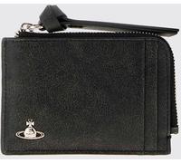 VIVIENNE WESTWOOD Aged Leather Card Holder with Zip and Orb Logo - Size: OS - female