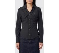 VIVIENNE WESTWOOD Asymmetrical Cotton Poplin Shirt with Orb Logo - Size: 40 - female