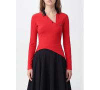 VIVIENNE WESTWOOD Asymmetrical Long-Sleeved Cotton Polo with Orb Logo - Size: M - female