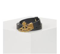 Vivienne Westwood Belt SMALL LINE ORB BUCKLE/BRASS in Black One size